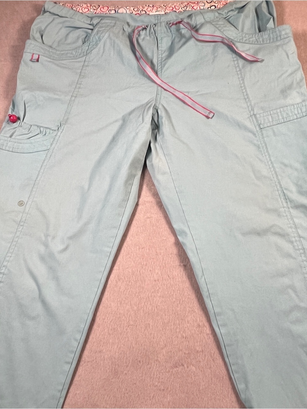 Apple Bottoms L Sky Blue Cargo Scrub Pants Y2K Nursing